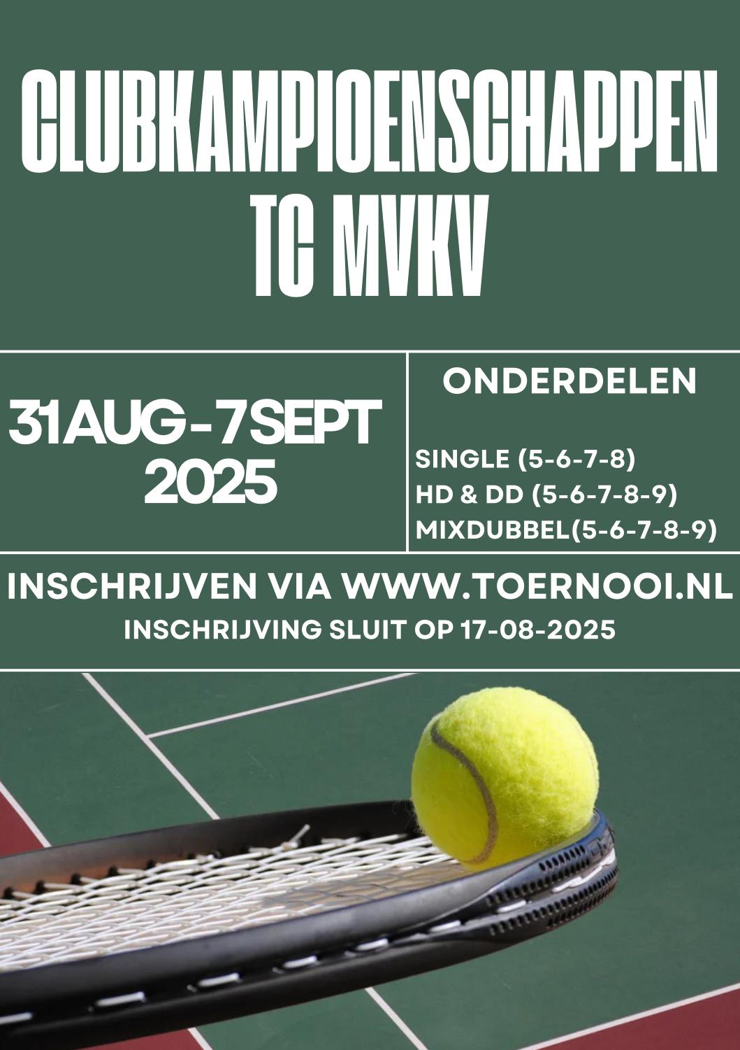 Clubkampioenschappen TC MVKV 2025